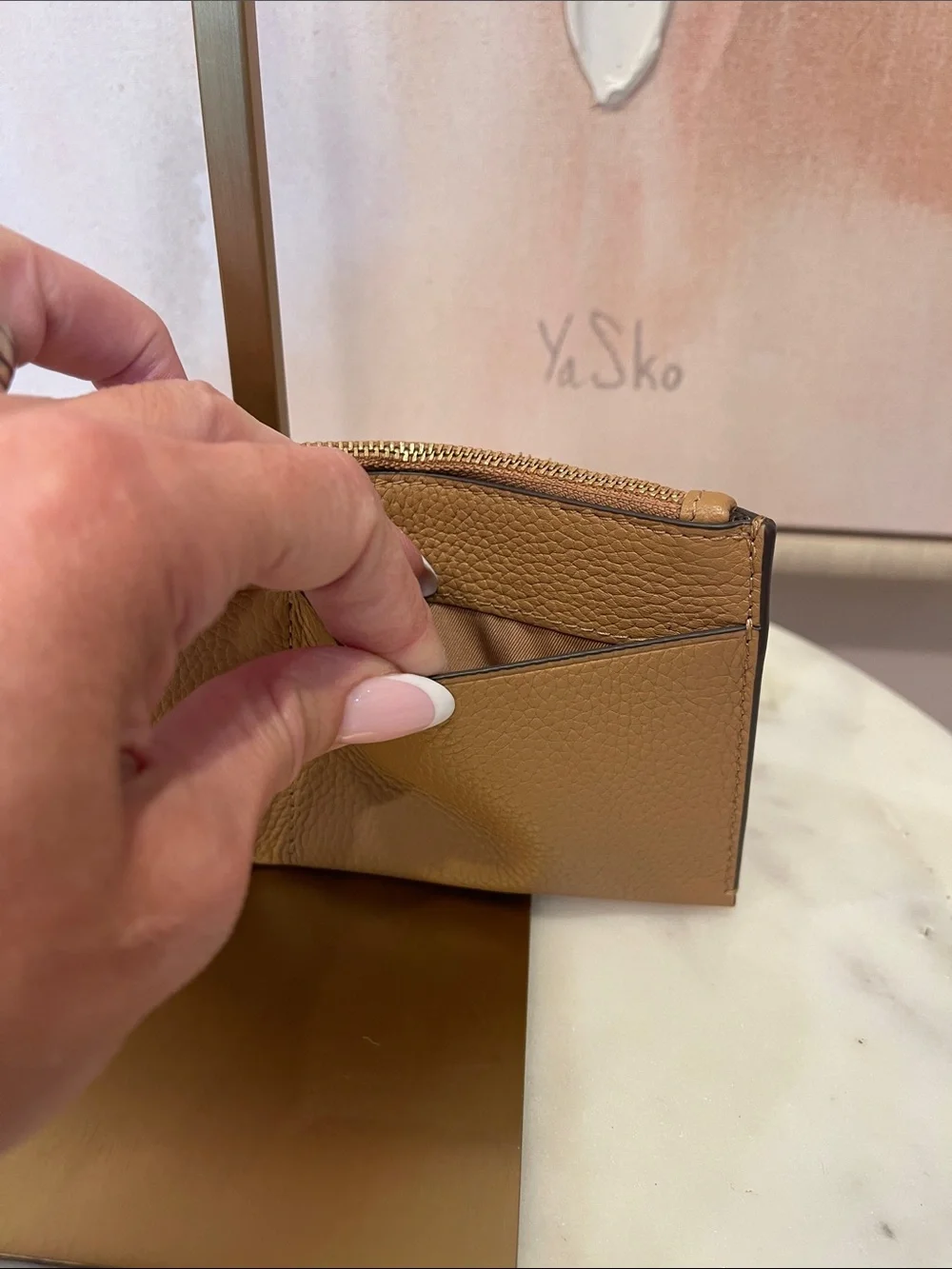 Tory Burch compact pebbled